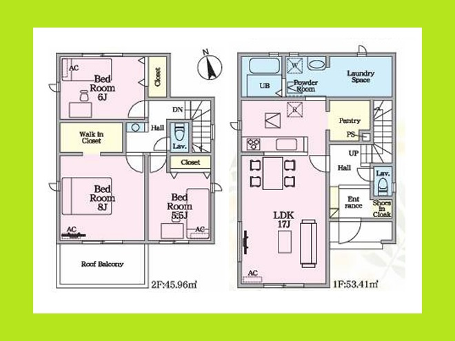 愛西市大井町前田面の新築一戸建の間取り|◇１号棟・間取り図◇