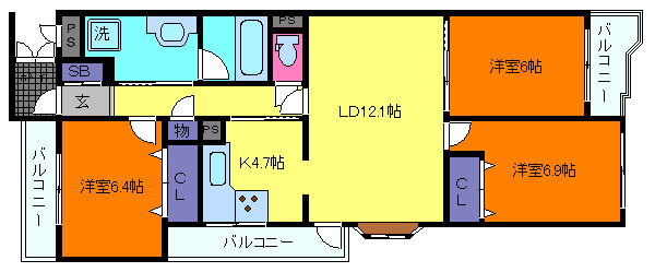 ロイヤル芦屋川の間取り