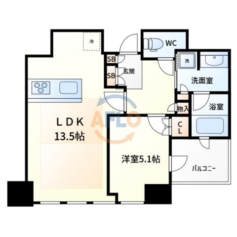 ザ・ファインタワー大手前の間取り|ザ・ファインタワー大手前　間取り
