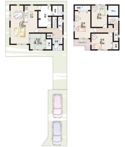 神戸市垂水区千鳥が丘　第3期　新築一戸建ての間取り|2号地