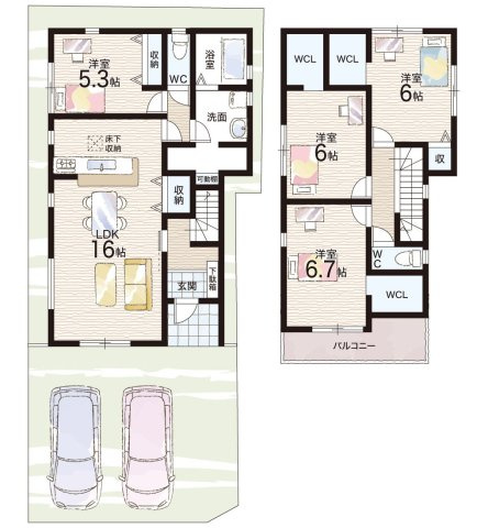 神戸市垂水区千鳥が丘　第3期　新築一戸建ての間取り|1号地