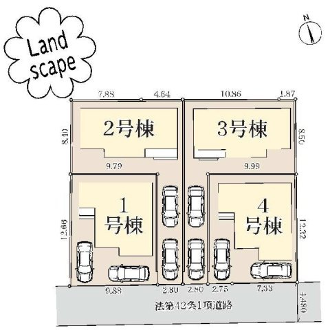 【横浜市瀬谷区宮沢2丁目6-3全4棟新築戸建て】★仲介手数料無料★（南瀬谷小学校・南瀬谷中学校）の区画図