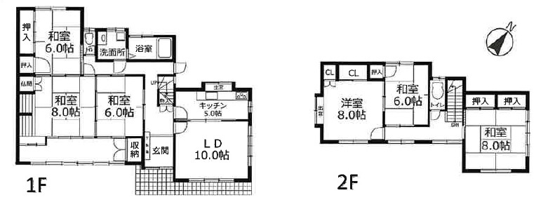 姫路市川西台　　中古戸建の間取り