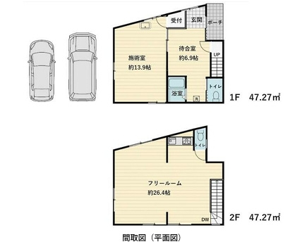 長曽根町２階建て　貸店舗事務所の間取り