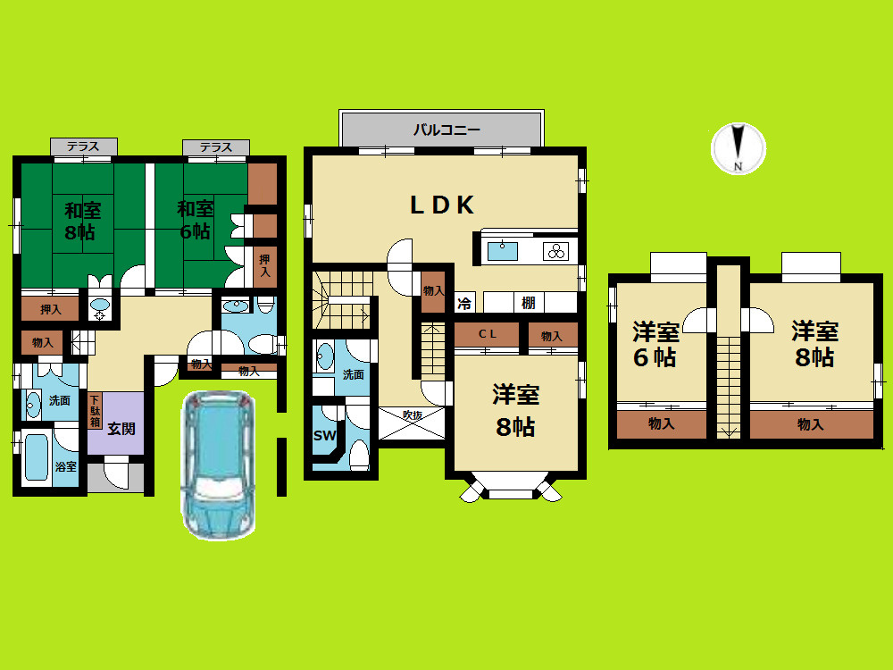 愛西市大井町宮新田の中古一戸建の間取り|◇間取図◇