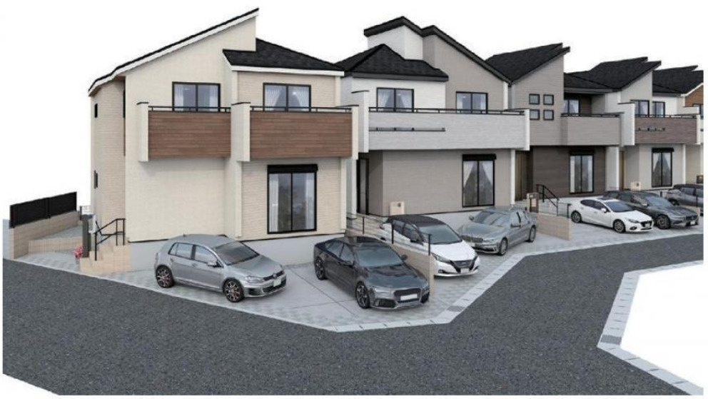 【仲介手数料無料】所沢市下安松全１１棟１号棟　所沢の新築住宅なら西武ハウジングの外観パース