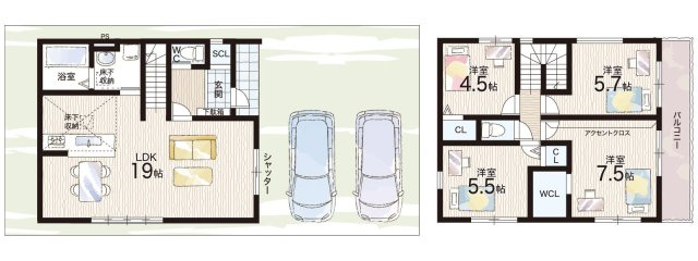 池田市畑　第2期　新築一戸建ての間取り