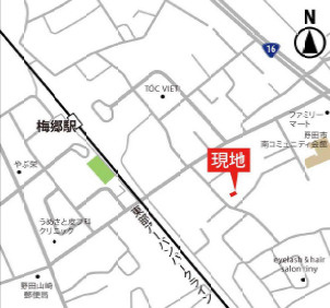 野田市山崎　中古戸建　平成28年築の地図