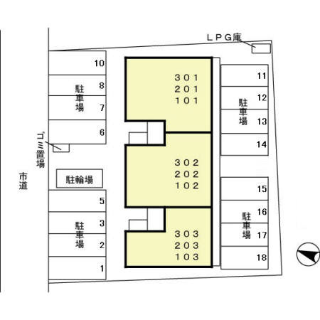春日レジデンスⅡの区画図