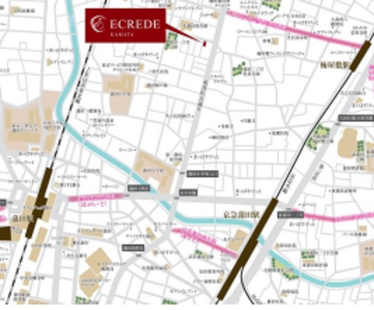 ECREDE蒲田(エクレーデ蒲田)の地図