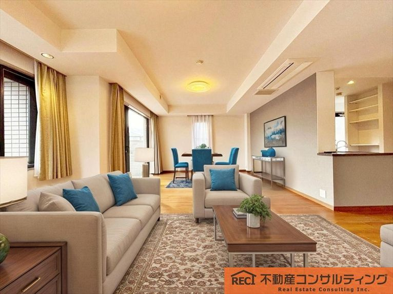 プレスティージュ苦楽園の居間・リビング|専有面積107㎡超！