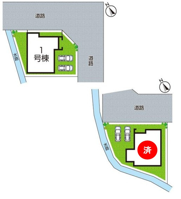 姫路市広畑区西蒲田　第8期　新築一戸建ての区画図|全2区画