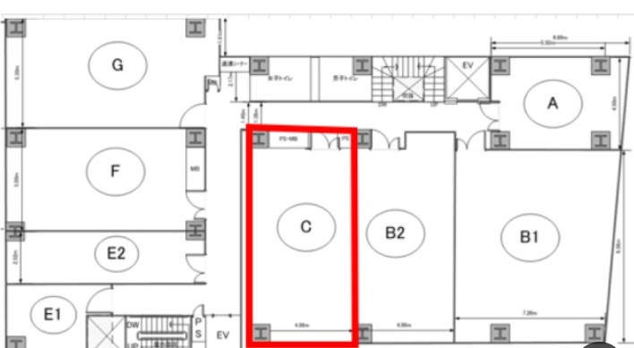 行成ビルの区画図