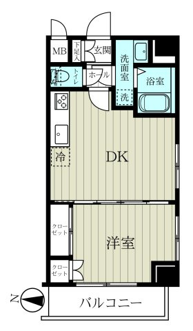レジェンド元浅草の間取り|洋室とDKがしっかり分かれており、生活スペースとくつろぎ空間を自然にゾーニングできます。
南向きのバルコニーに面した洋室は、明るく気持ちの良い空間に♪