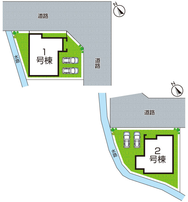 姫路市広畑区西蒲田　第8期　新築一戸建ての区画図|全2区画