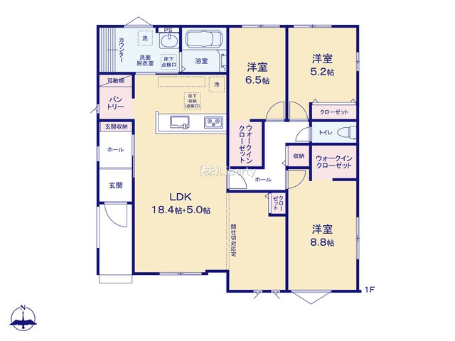 つくば市高野3期　新築戸建　1号棟の間取り