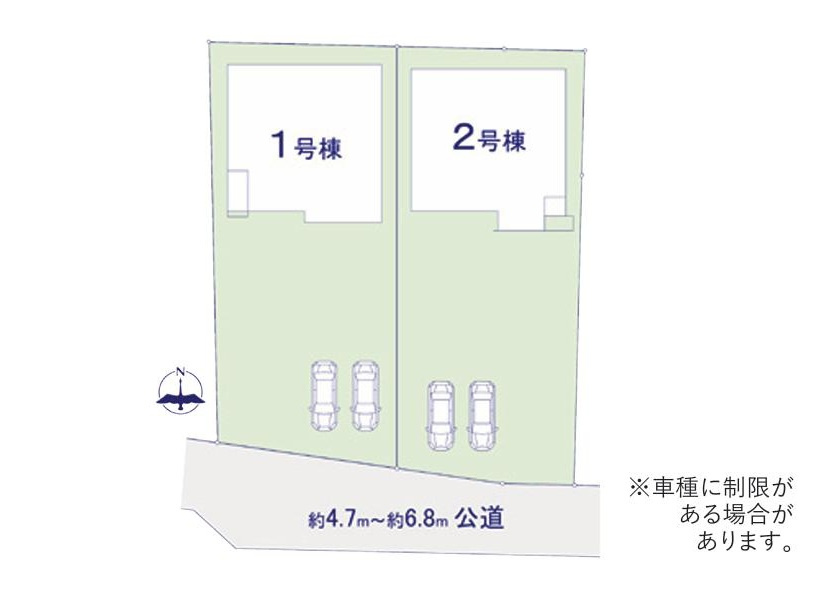 つくば市高野3期　新築戸建　1号棟の区画図