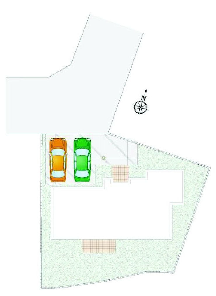 前橋市青柳町　12号棟（平屋）　新築住宅の区画図|駐車場2台ご用意しています！
来客時も重宝しますよ！