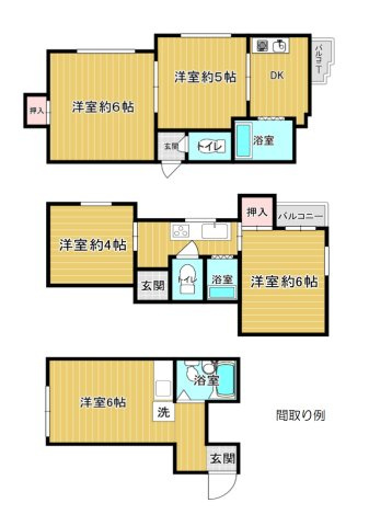 ナチュラルタウンE棟の間取り