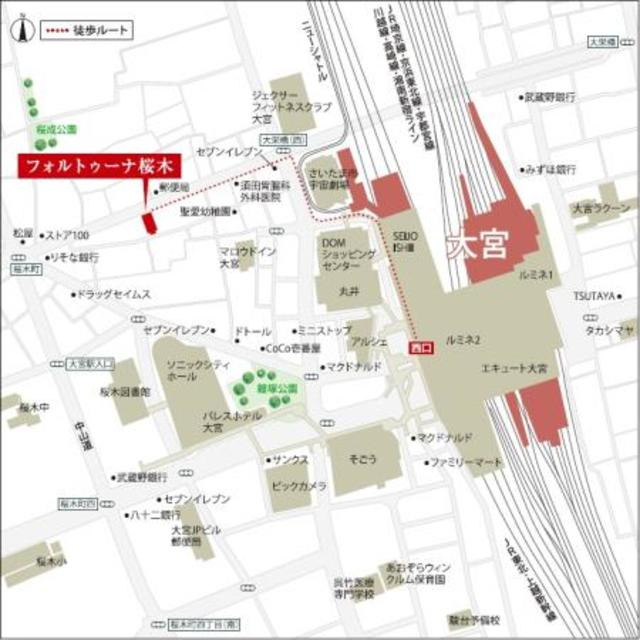 フォルトゥーナ桜木の地図