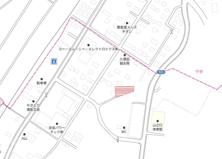 都城市山之口町花木の売地の土地図