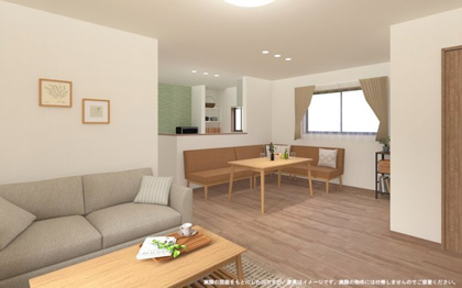 【完成予想図】 | 【LDK　イメージパース】
※画像は設計図面を基に作成したイメージです。