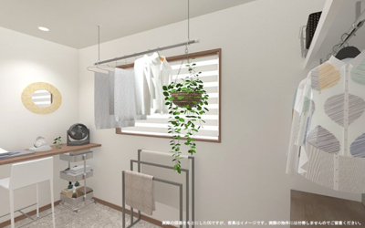 【完成予想図】 | 【ランドリースペース　イメージパース】
※画像は設計図面を基に作成したイメージです。