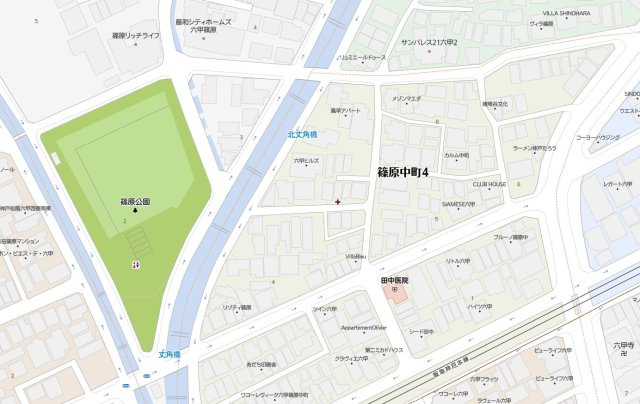 神戸市灘区篠原中町4丁目　新築戸建の地図