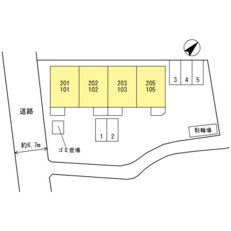 岸和田市額原町のハイツの区画図