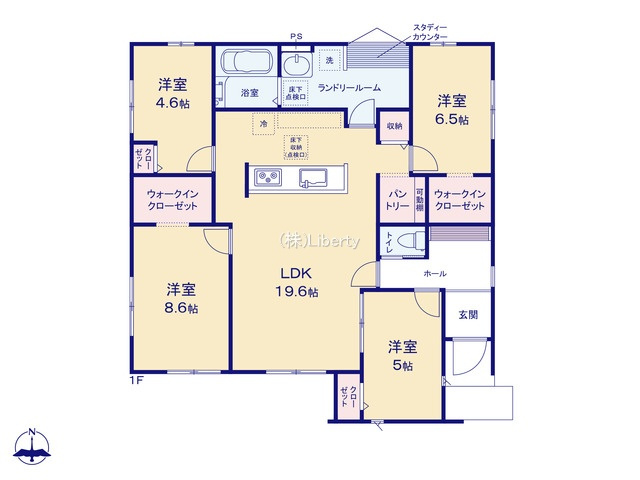 つくば市高野3期　新築戸建　2号棟の区画図