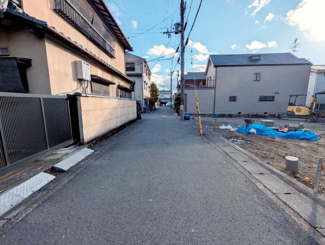 修学院千万田町　1号地の前面道路含む現地写真