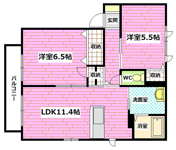 ビューヒルズ若野Bの間取り