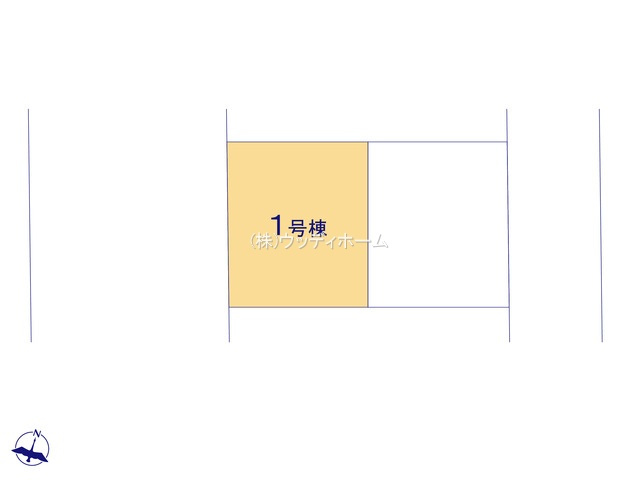 越谷市弥栄町14期　新築一戸建て　1号棟の区画図