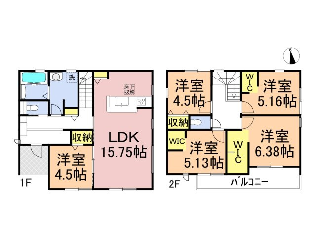 リーブルガーデン　羽島市正木町新井第２　全３区画分譲の間取り|■2号棟　■ヤマダ不動産　株式会社リライフ　
■夢のマイホーム購入をフルサポートします！