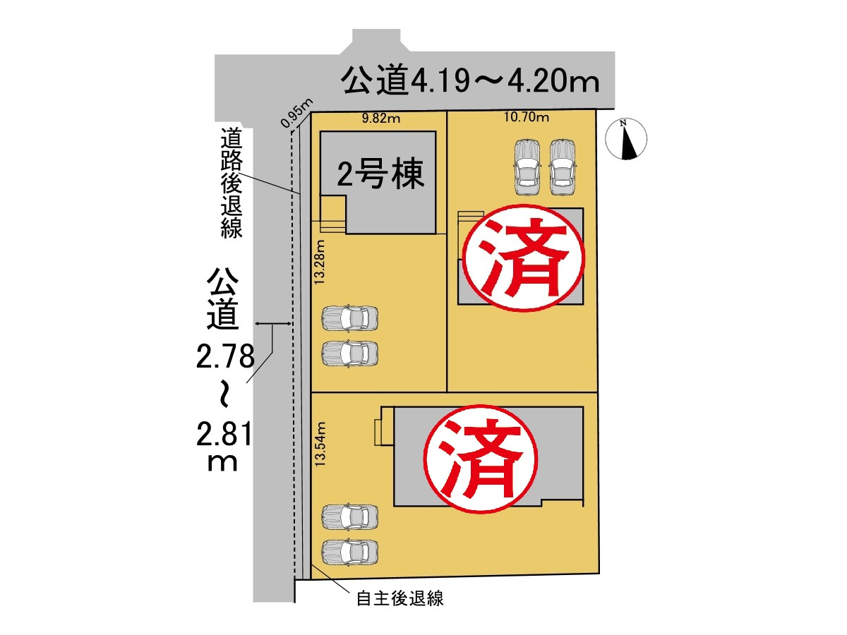 リーブルガーデン　羽島市正木町新井第２　全３区画分譲の区画図|■区画図
■YAMADA電機の　ヤマダ不動産　株式会社リライフ　
いつでもお問合わせ下さい。