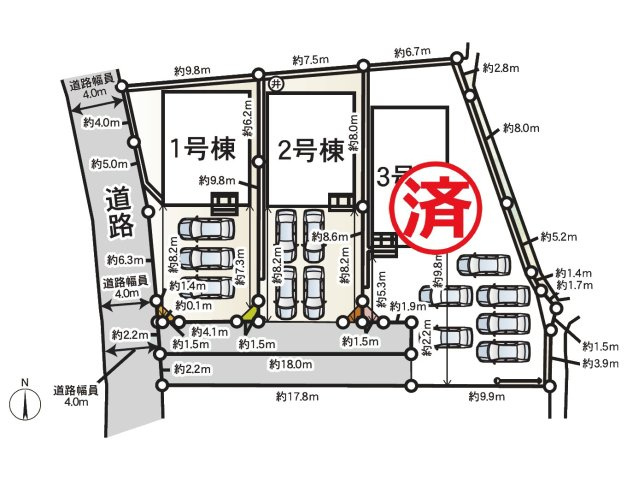 新築戸建　伊豆の国市三福第４　全３棟　１号棟の区画図