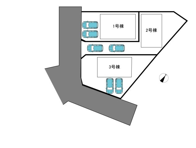 八戸市新井田西１丁目ｰ2号棟の区画図