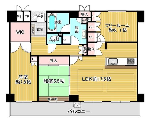 【間取り】 | クレール八戸ノ里ソレイユ
