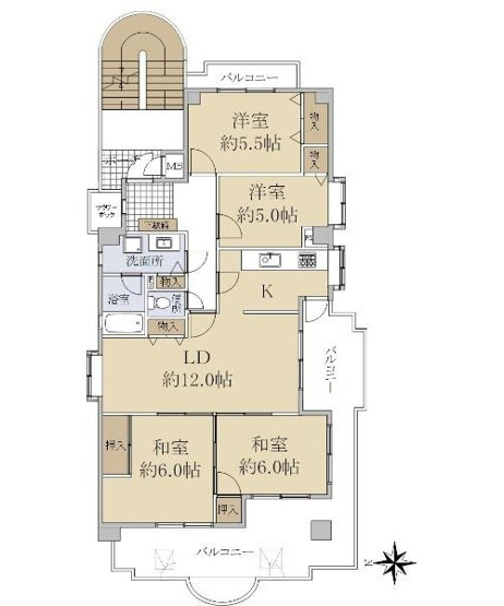 【間取り】 | シャルマンコーポ枚岡公園 F棟