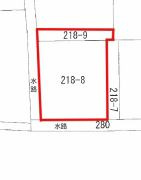 盛岡市津志田中央3丁目218-8，218-9の区画図