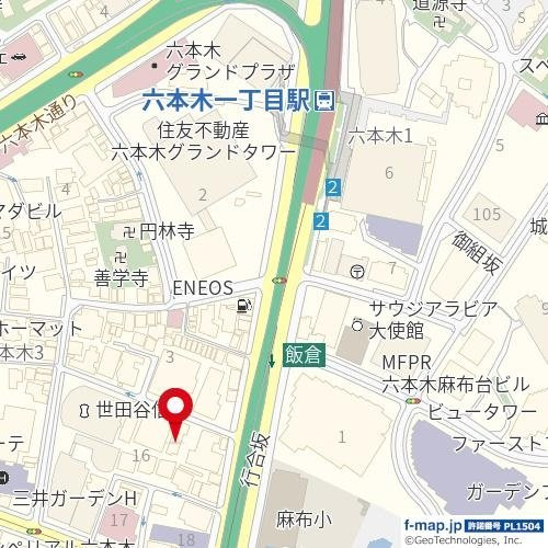 グランスイート麻布六本木の地図