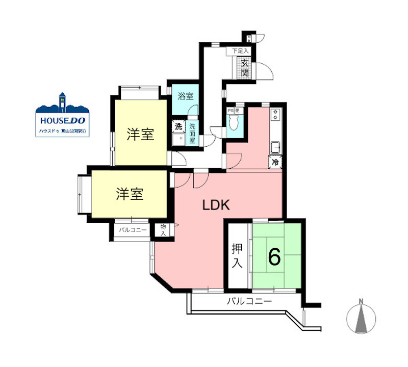 ユニーブルマンション本郷台　名東区社が丘３丁目の間取り