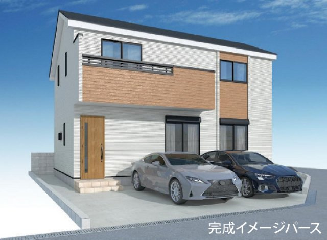 横浜市鶴見区駒岡3丁目 新築戸建て【仲介手数料無料】カースペース2台の外観パース