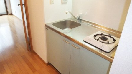 アーネット西船橋のキッチン|綺麗な1口ガスコンロ付きキッチン