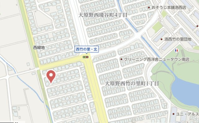 京都市西京区大原野西竹の里町1丁目　中古戸建の地図