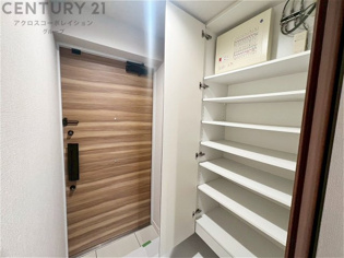 大きな玄関収納付きの玄関です　家族皆様の履物をしっかり収納できます
