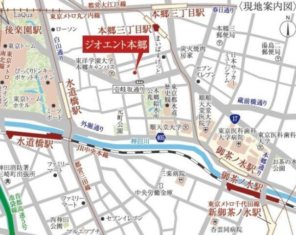 アーバンコア本郷の地図