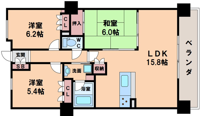 【間取り】 | エル・セレーノ上本町レジデンス