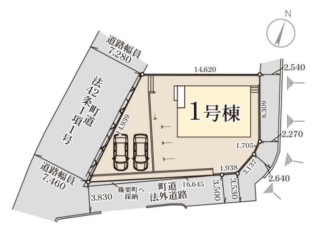 【区画図】 | 糟屋郡篠栗町庄5丁目第1　1号棟（全1棟）【仲介手数料無料・0円】 | 区画図です。1号棟