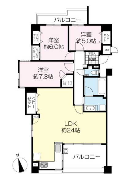 【間取り】 | アルフィーネ大橋Ⅱ☆仲介手数料無料☆